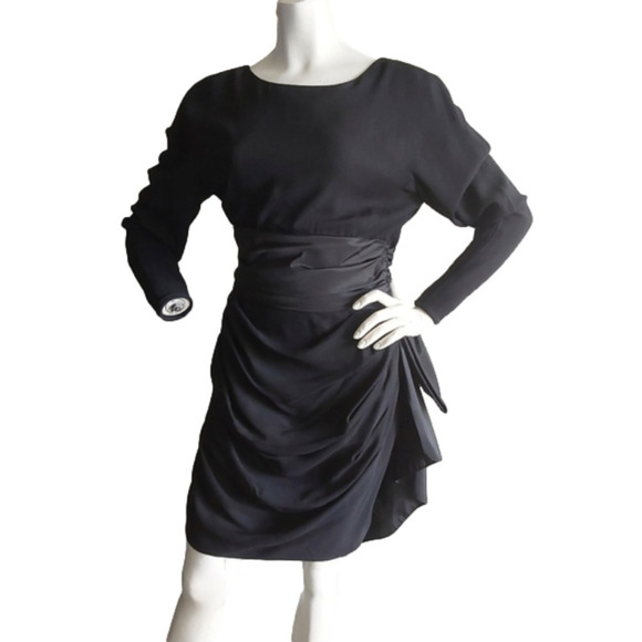 VINTAGE MOROCI BY ANTHONY MUTO TUXEDO LITTLE  BLACK DRESS SIZE 2 - Picture 2 of 10